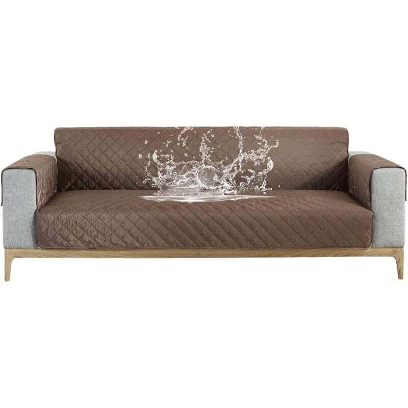 Wasserdichter Sofabezug, Couchbezug, Canape-Schutz mit Armlehnen (Kaffee, 3-Sitzer) - Ymyny