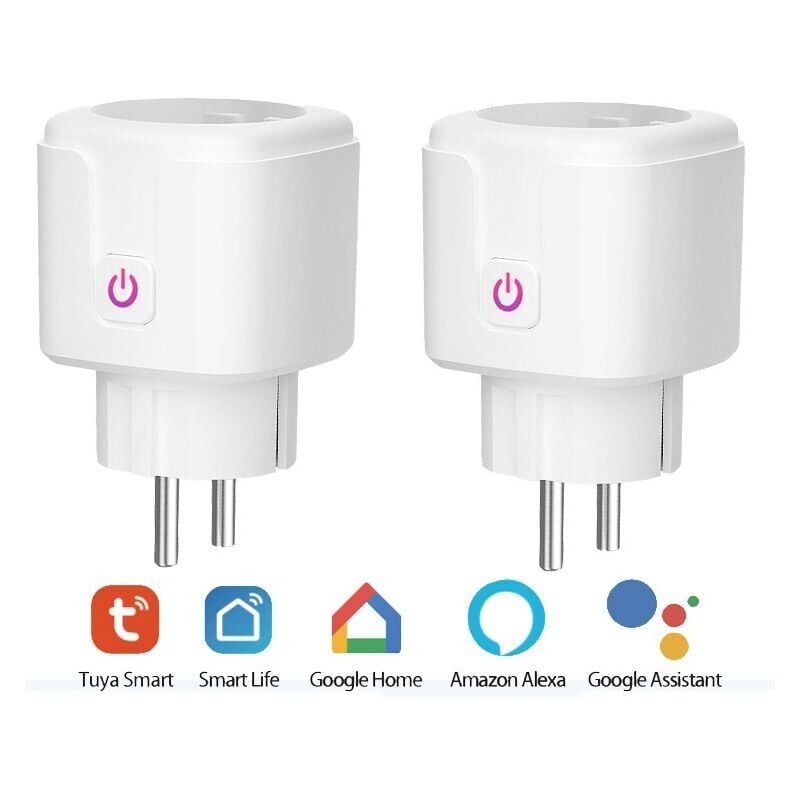Ymyny - WiFi Smart Plug, 2er-Pack Smart Plug, kompatibel mit Alexa, Google Home und Smart Life, WiFi-programmierbare Stecker mit Fernbedienung,
