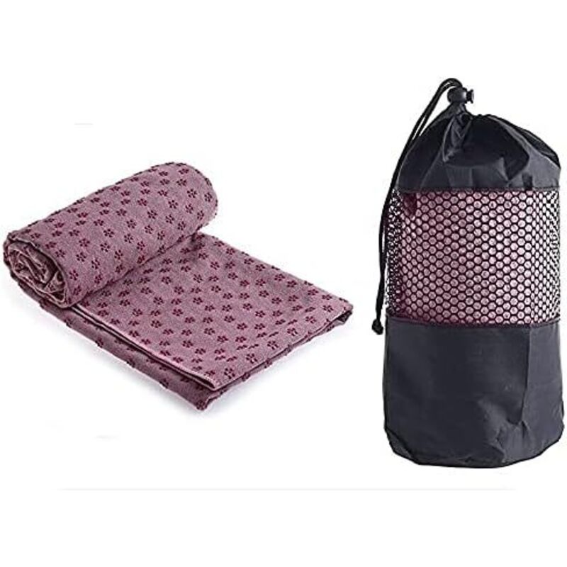 Yoga Handtuch rutschfest (183x61cm) – Mikrofaser Yogatuch schnelltrocknend, Antirutsch Yogahandtuch ideal für Hot Yoga