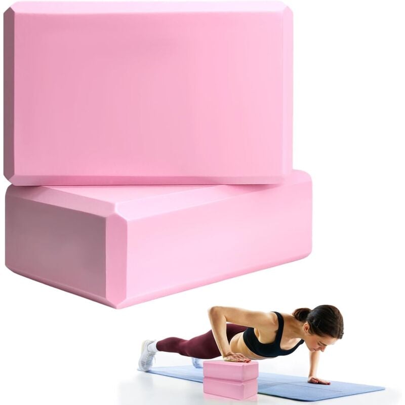 Yogablöcke 2er Set, 23x15x7,5 cm, Schaumstoffblöcke, Yoga Zubehör für Pilates, Stretching und Meditation, leichte Übungsblöcke, Yoga Essentials