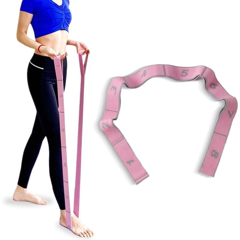 Yogagurt, Yoga-Stretchingband mit 8 Schlaufen, Elastischer Yogagurt, Übungsgurt, Beinbänder-Stretching-Gürtel, Elastischer Yogagurt für Yoga,