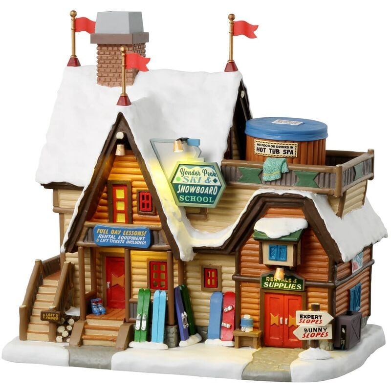 Yonder Peak Ski- und Snowboardschule – Yonder Peak Ski- und Snowboardschule für Weihnachtsdorf - Lemax