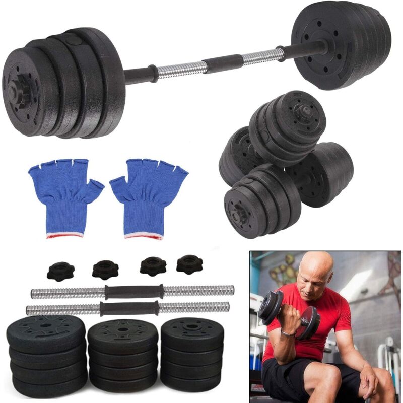 YORKING 30kg Hanteln Set verstellbare Barbell Hand Gewichtsheben Training für Home Gym Kraftübung Bodybuilding (einschließlich Handschuhe)