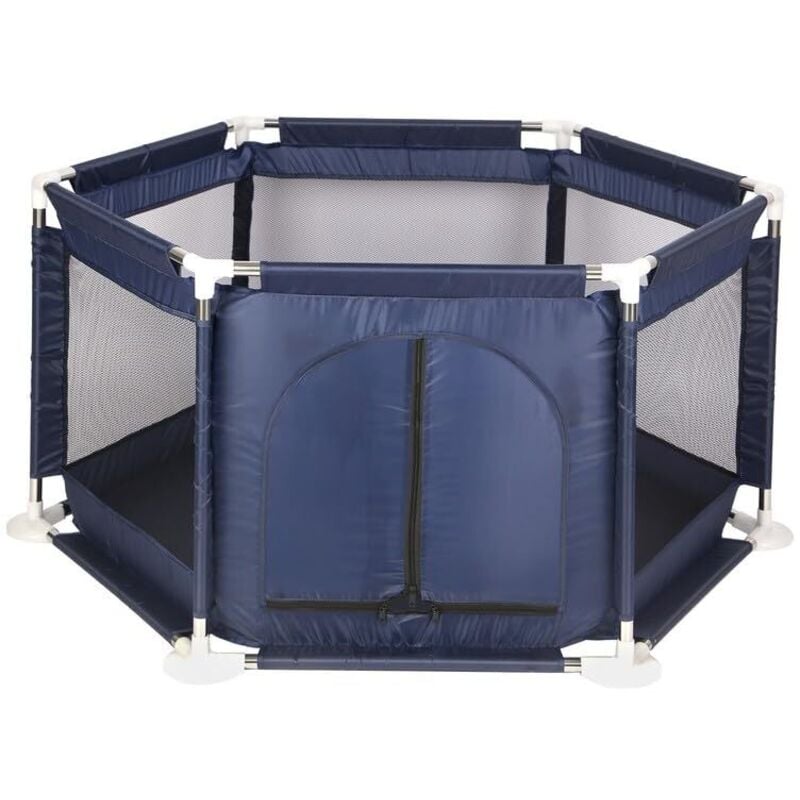 YORKING Baby Laufgitter Laufstall Kind Laufgitter Baby Laufgitter Bällebad Absperrgitter Krabbelgitter Spielstall für Ihr Baby Tief blau
