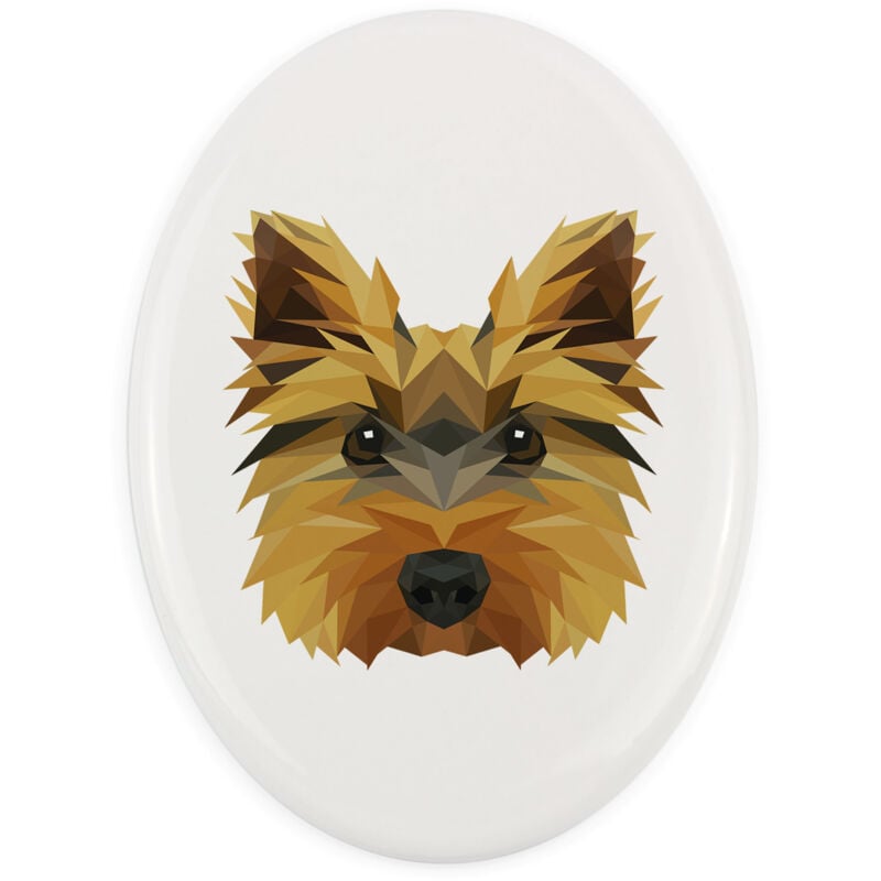 Yorkshire Terrier, York, York, Yorkie - ein Teller mit Foto und geometrischer Aufschrift von Art-Dog