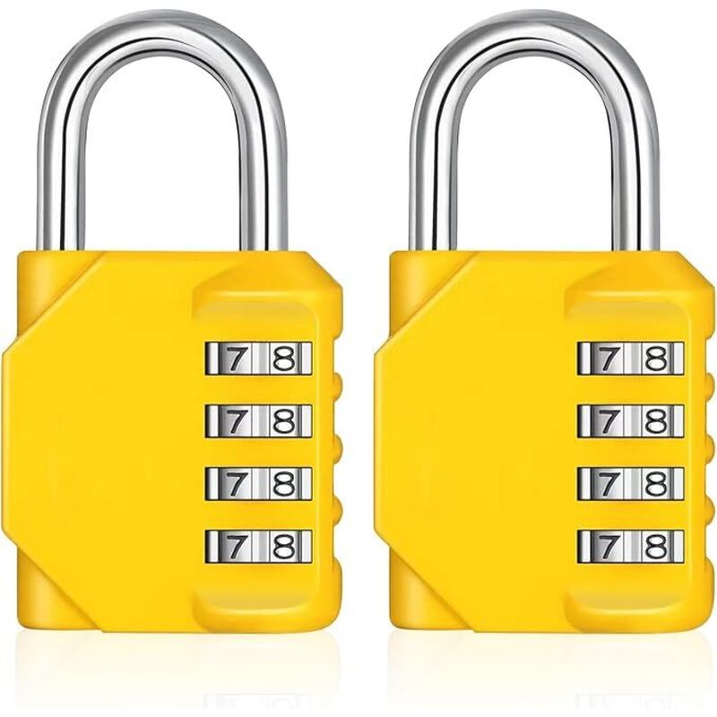 Zahlenschloss Vorhängeschloss, Schlöss mit Zahlencode 4 Stellig, Vorhänge Schloss spind für Fitnessstudio, Kombinations Nummernschloss Wetterfest (2