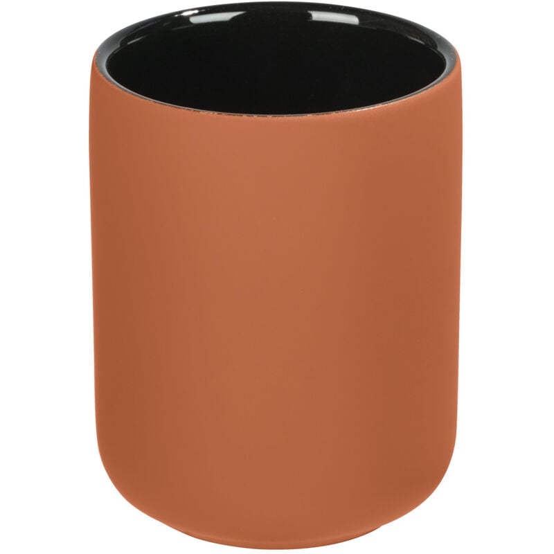 Zahnputzbecher Avellino Terracotta, Zahnbürstenhalter aus Keramik, Terracotta, Keramik terracotta schwarz - terracotta - Wenko