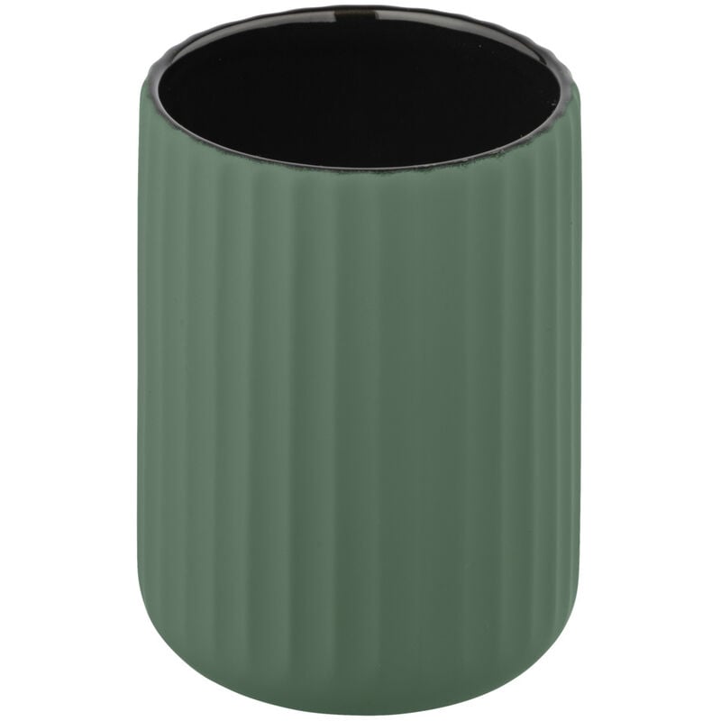 Zahnputzbecher Belluno Grün Keramik, Zahnbürstenhalter, Grün, Keramik grün schwarz - grün - Wenko