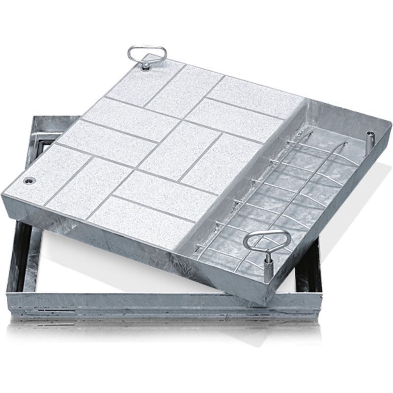 Zarges Schachtabdeckung aus Stahl mit Wanne 600 mm x 600 mm
