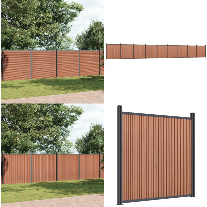 Zaunelement Braun 1564x186 cm WPC - Sichtschutzzaun - WPC-Zaun