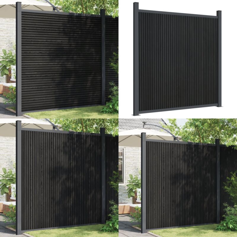 Zaunelement Grau 173x186 cm wpc - Gartenzaun - Sichtschutzzaun - Holz-Kunststoff-Komposit - wpc Zaun - Grauer Zaun - Home & Living