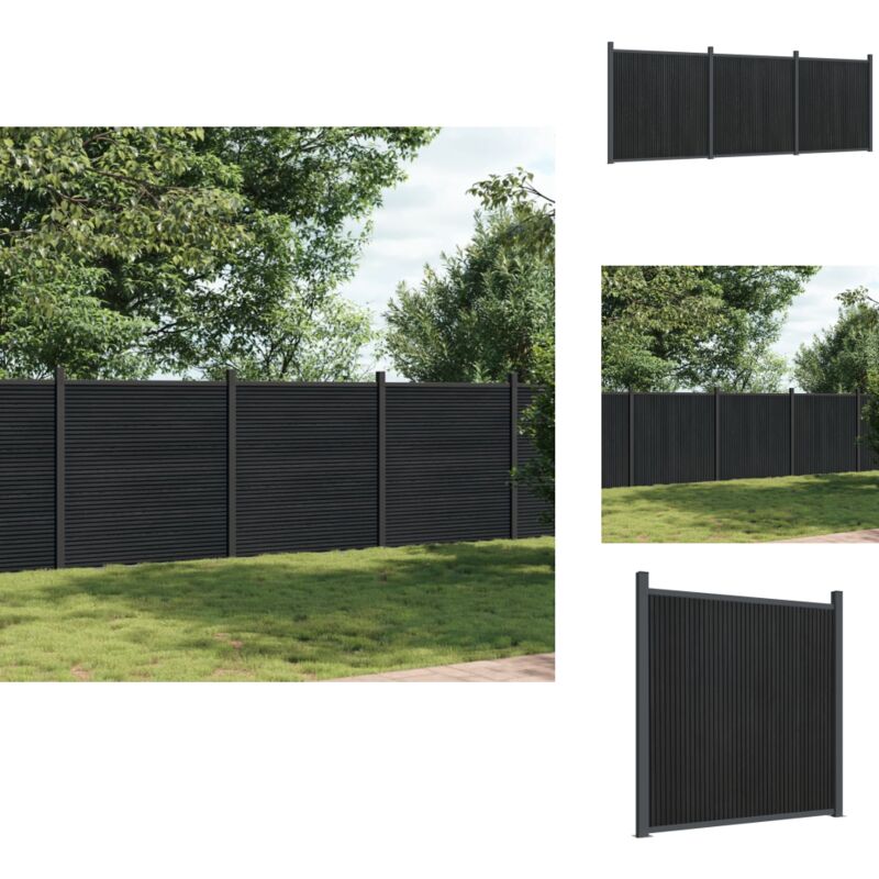 Zaunelement Grau 526x186 cm WPC - Zaun - Holz-Kunststoff-Komposit - Gartenzaun - Sichtschutzzaun - Wetterfest