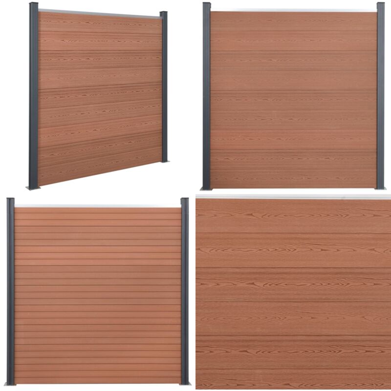 Zaunelement-Set Braun 180x186 cm WPC - Sichtschutzzaun - WPC-Zaun