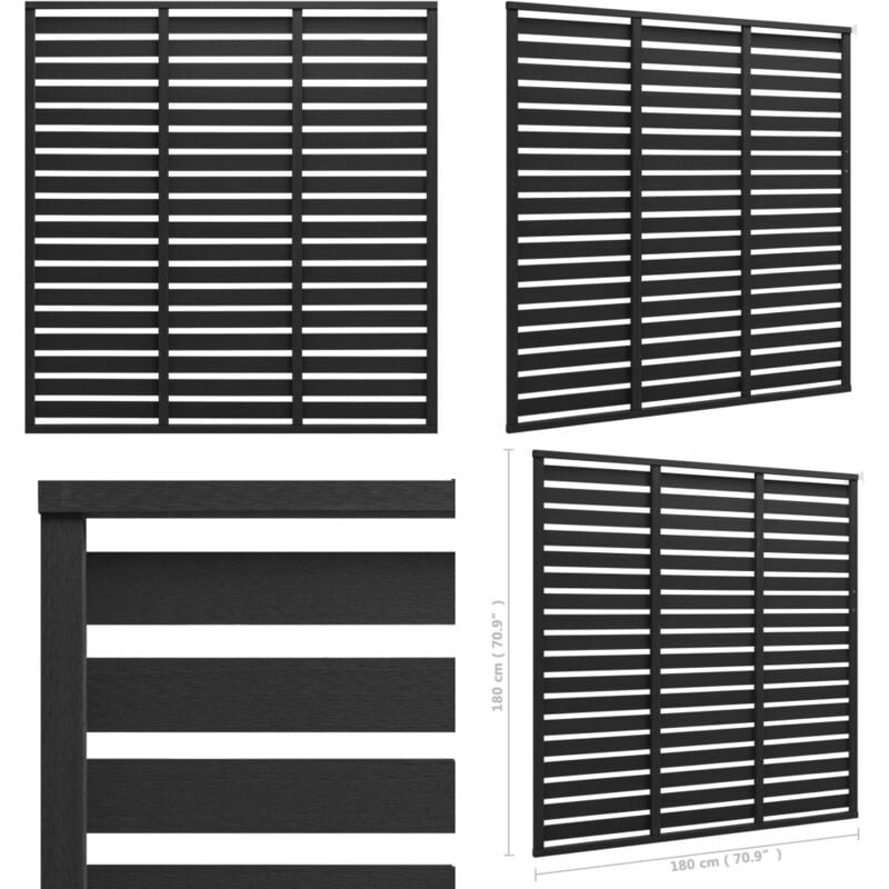 Zaunelement wpc 180x180 cm Schwarz - Zaunpanel - wpc Zaun - Gartenzaun - Sichtschutzzaun - Windschutzzaun - Home & Living