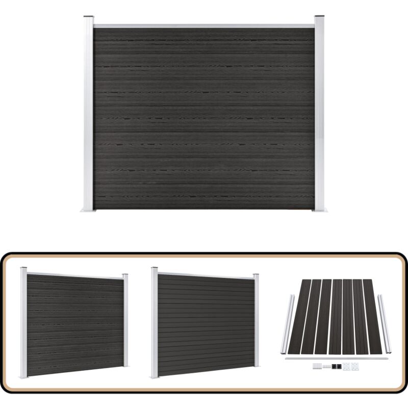 Zaunelement wpc 180x146 cm Grau - Gartenzaun - wpc Zaun - Holzzaunt - Privacy Screen - Gartenabgrenzung