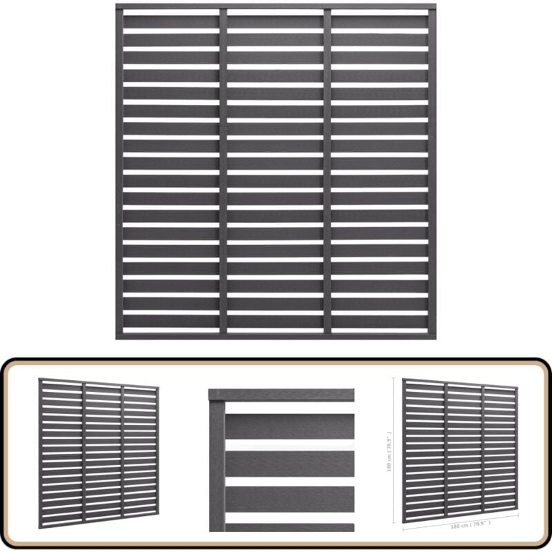 Zaunelement WPC 180x180 cm Grau - Zaunpanel - WPC Zaun - Gartenzaun - Sichtschutzzaun - Windschutzzaun