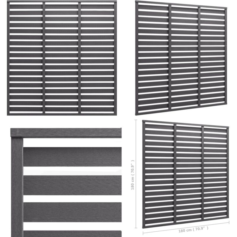 Zaunelement wpc 180x180 cm Grau - Zaunpanel - wpc Zaun - Gartenzaun - Sichtschutzzaun - Windschutzzaun - Home & Living