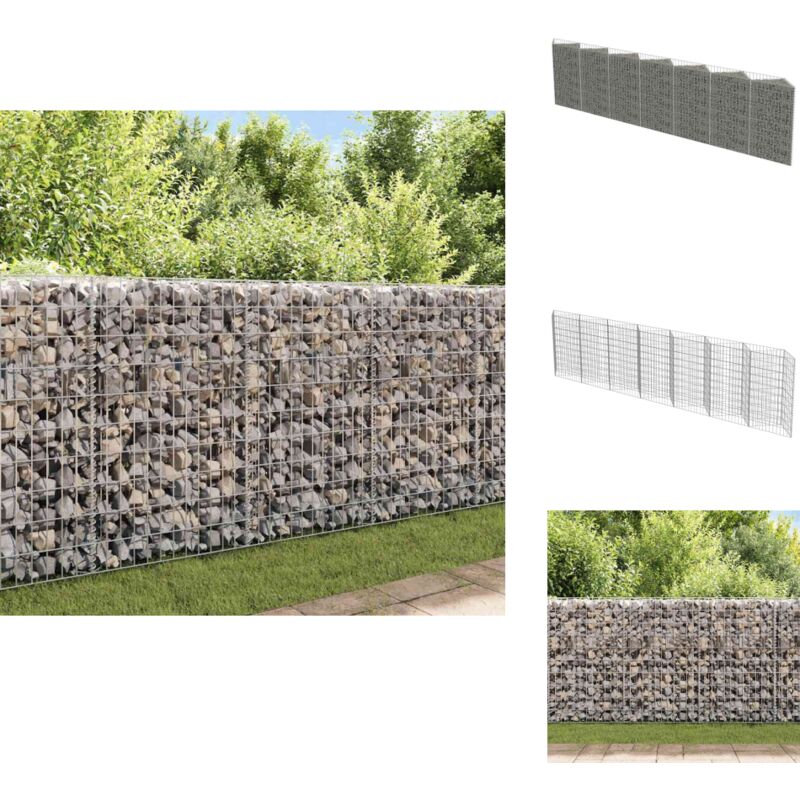 Vidaxl - Gabionenwand Verzinkter Stahl 450×30×100 cm - Gabionenwand - Stahltrennung - Gartenzaun - Ziergarten - Begrünung