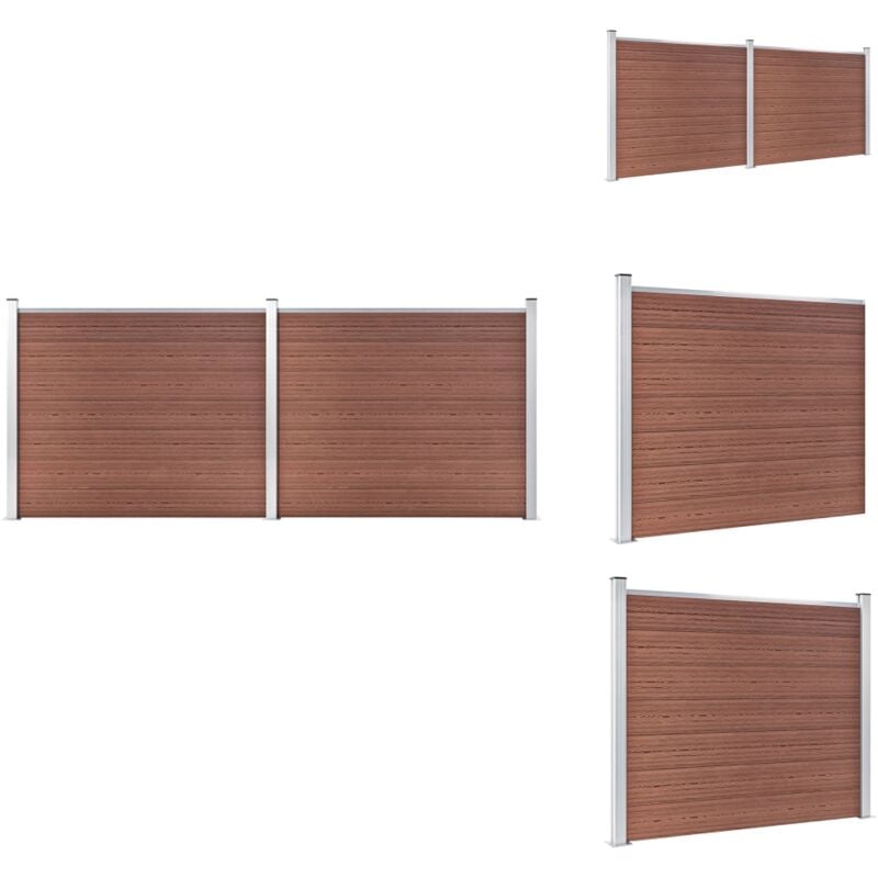 Vidaxl - Zaunelement Set wpc 353x146 cm Braun - Zaunelement - Gartenzaun - wpc Zaun - Holzzahn - Privacy Screen