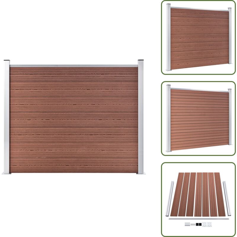Zaunelement wpc 180x146 cm Braun - Gartenzaun - wpc Zaun - Holzzierstab - Privacy Screen - Terrassenbegrenzung