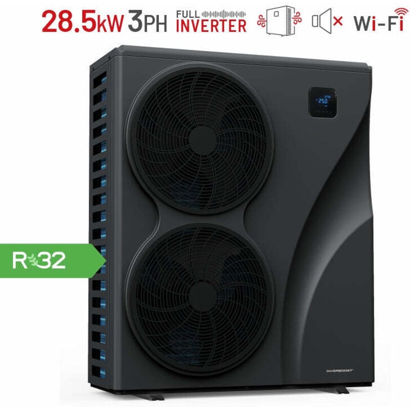 Zealux 28.5 kW 3T INVERBOOST PBS Pool-Wärmepumpe - Doppellüfter