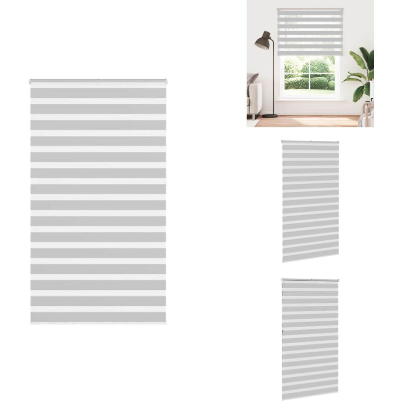 Zebrarollo Hellgrau 135x230 cm Stoffbreite 130,9 cm Polyester - Zebra-Jalousie - Zebra-Jalousien - Zebra-Rollo - Doppelrollo