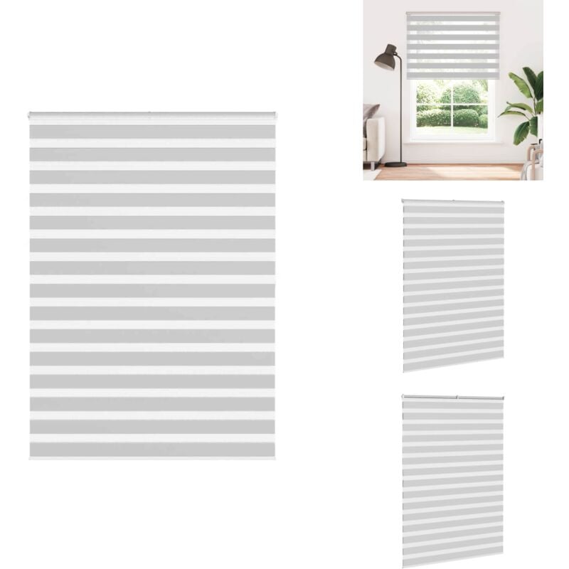 Vidaxl - Zebrarollo Hellgrau 160x200 cm Stoffbreite 155,9 cm Polyester - Zebra-Jalousie - Zebra-Jalousien - Zebra-Rollo - Doppelrollo