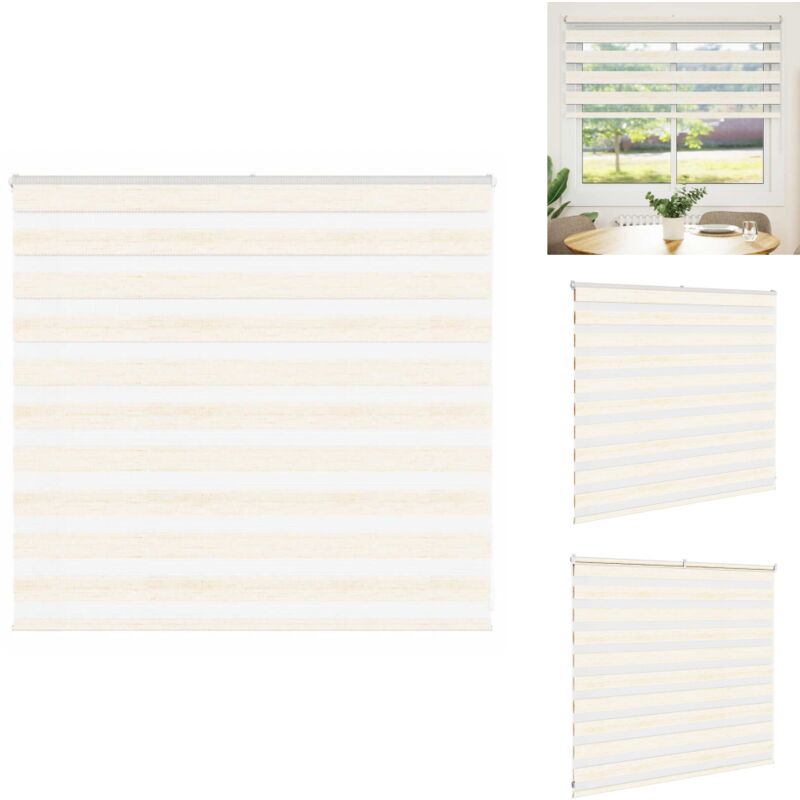 Vidaxl - Zebrarollo Marmorbeige 160x100cm Stoffbreite 155,9 cm Polyester - Zebra-Jalousie - Zebra-Jalousien - Zebra-Rollo - Doppelrollo