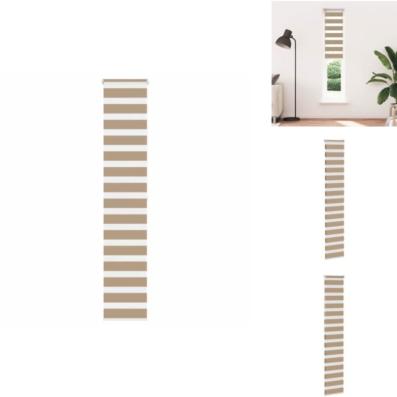 Vidaxl - Zebrarollo Sandbraun 40x200 cm Stoffbreite 35,9 cm Polyester - Zebra-Jalousie - Zebra-Jalousien - Zebra-Rollo - Doppelrollo
