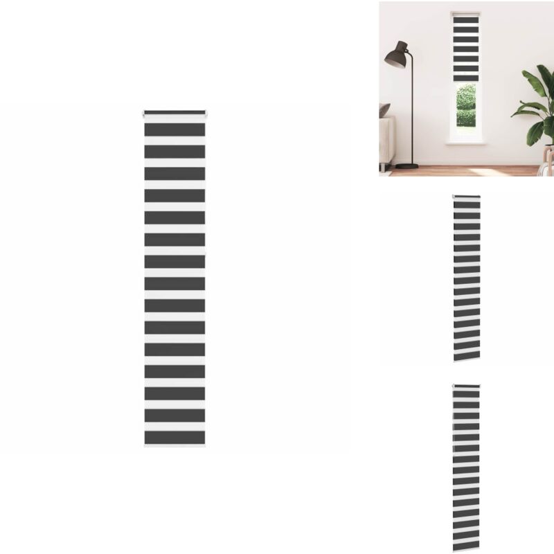 Vidaxl - Zebrarollo Schwarz 40x230 cm Stoffbreite 35,9 cm Polyester - Zebra-Jalousie - Zebra-Jalousien - Zebra-Rollo - Doppelrollo