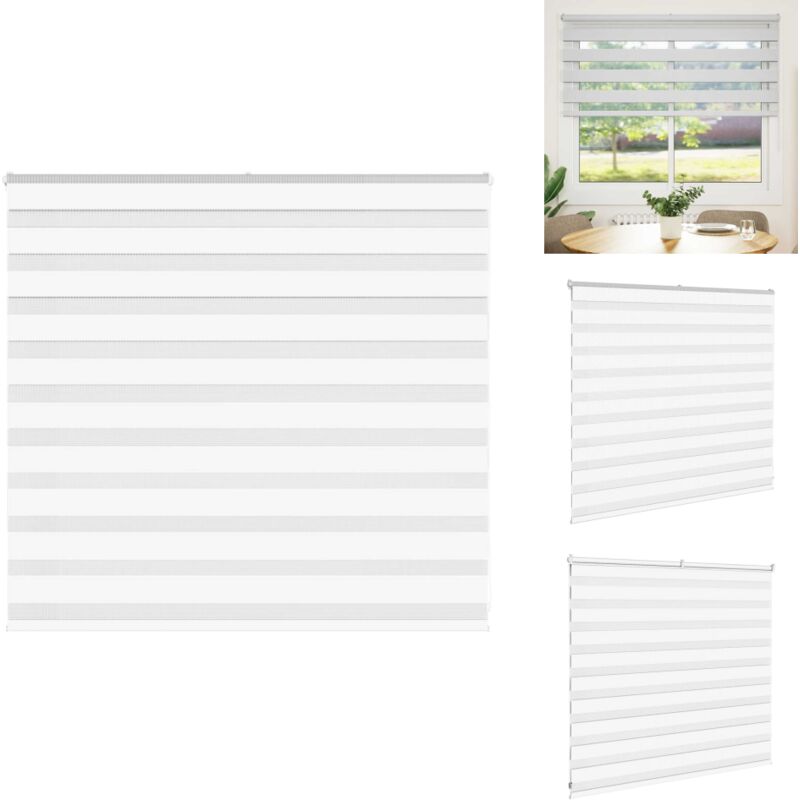 Zebrarollo Weiß 165x100 cm Stoffbreite 160,9 cm Polyester - Zebra-Jalousie - Zebra-Jalousien - Zebra-Rollo - Doppelrollo