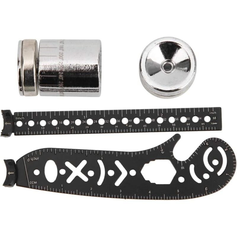 Zeichenlineal-Werkzeug, multifunktionales Zeichenlineal-Werkzeug aus schwarzem Eisen, Kompasslineal, innovative Malerei, magnetische Kompassmessung