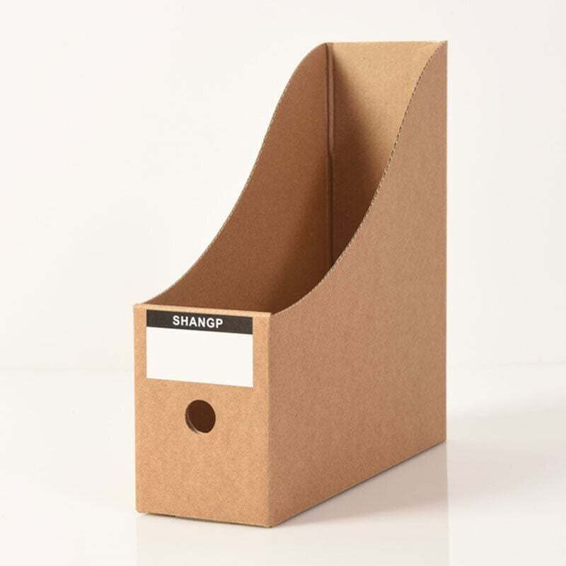 Zeitschriftenhalter, 26 cm x 9 cm, aus Kraftkarton, zur Aufbewahrung von Schreibwaren und Dokumenten, A4-Dokumentenbox, Trennfächer für Zuhause, Büro