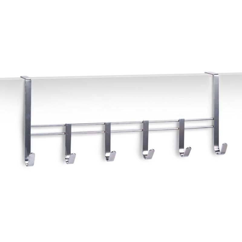 Zeller Present - Türhängeleiste Metall verchromt 6 Haken 51x8x20,5cm silber
