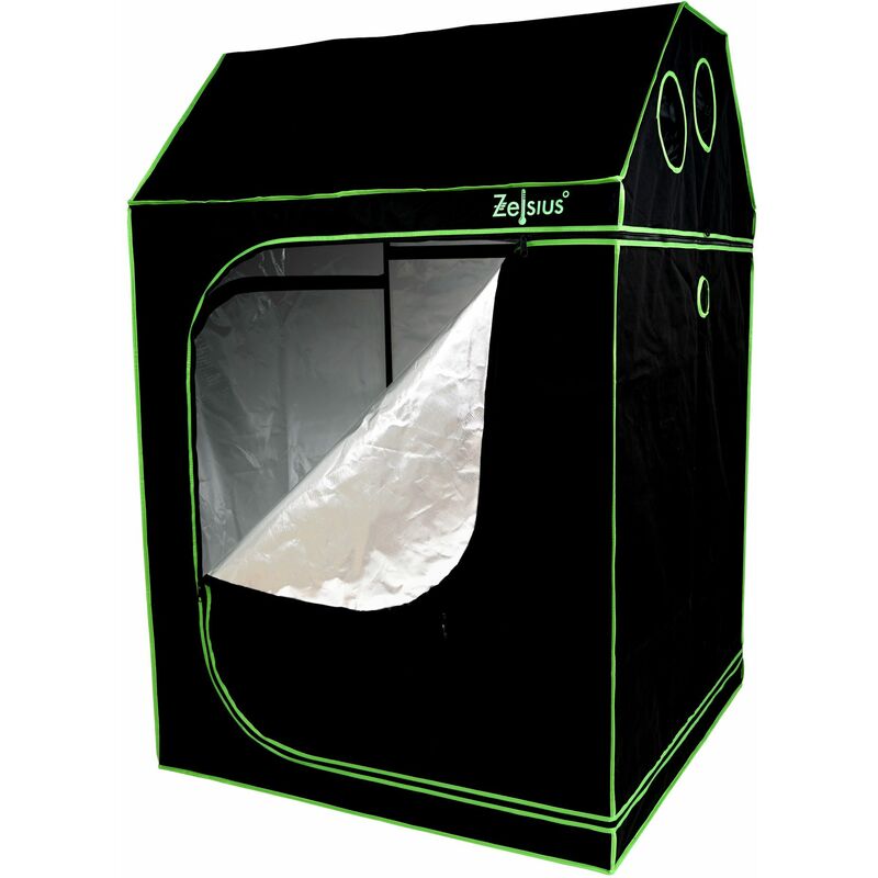 Zelsius - Grow Tent 120 x 120 x 180 cm schwarz/grün Pflanzenzucht Indoor