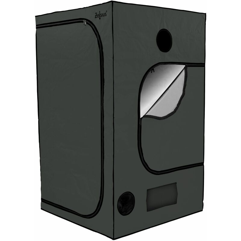 Zelsius - Grow Tent 120 x 120 x 200 cm grau/schwarz Pflanzenzucht Indoor
