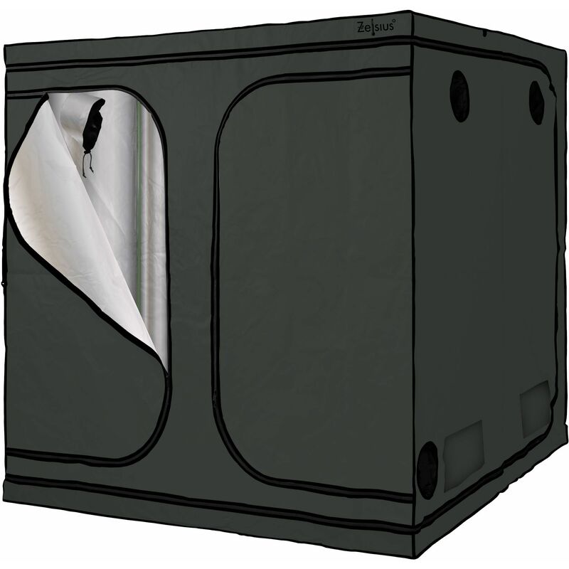 Zelsius - Grow Tent 200 x 200 x 200 cm grau/schwarz Pflanzenzucht Indoor
