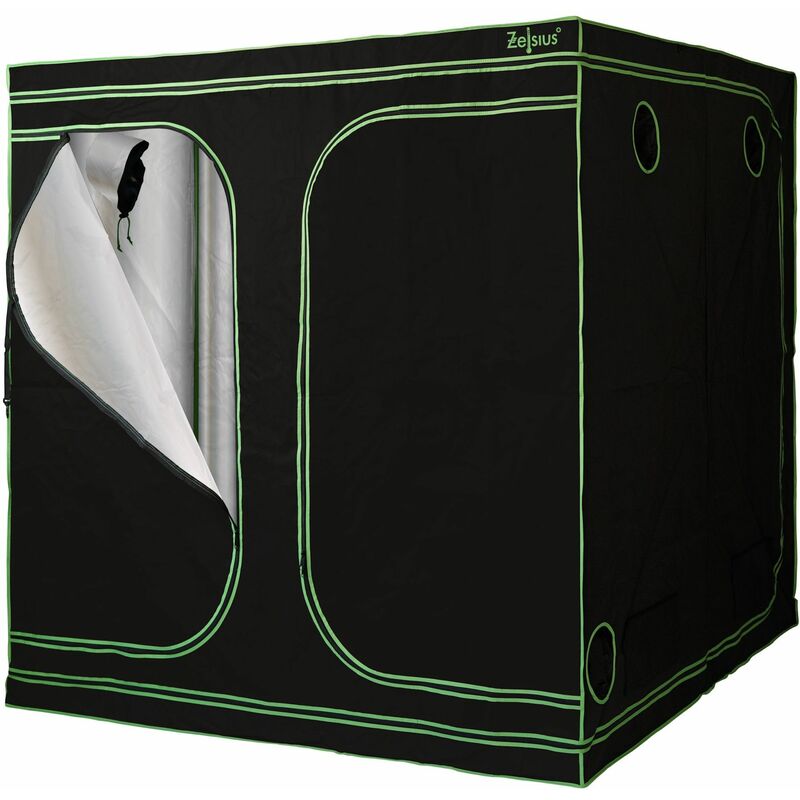 Zelsius - Grow Tent 200 x 200 x 200 cm schwarz/grün Pflanzenzucht Indoor
