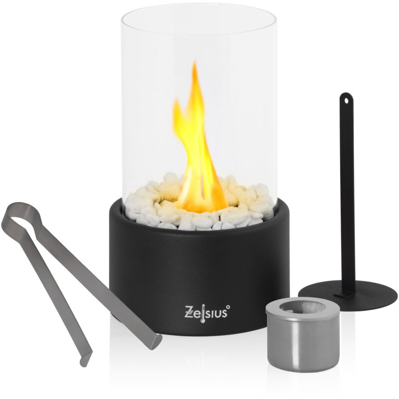 Tischkamin für Indoor und Outdoor Schwarz ø 16,5 x 27 cm Ethanol - Zelsius
