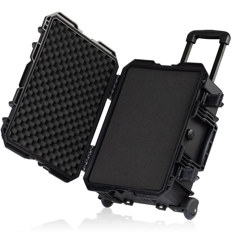 Transportkoffer 18 Liter mit Schaumstoffpolsterung und Rollen, Werkzeugkoffer, Kamerabox - Zelsius