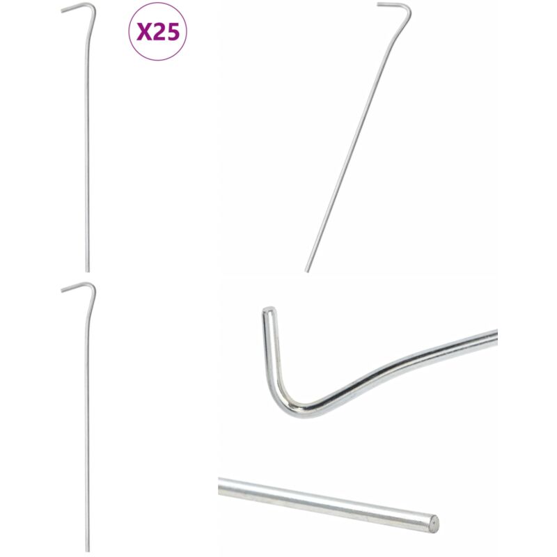 Zeltheringe 25 Stk. 23 cm Ø4 mm Verzinkter Stahl - Campingausrüstung - Zeltheringe - Zeltzubehör - Gartenbedarf - Outdoor Ausrüstung - Home & Living