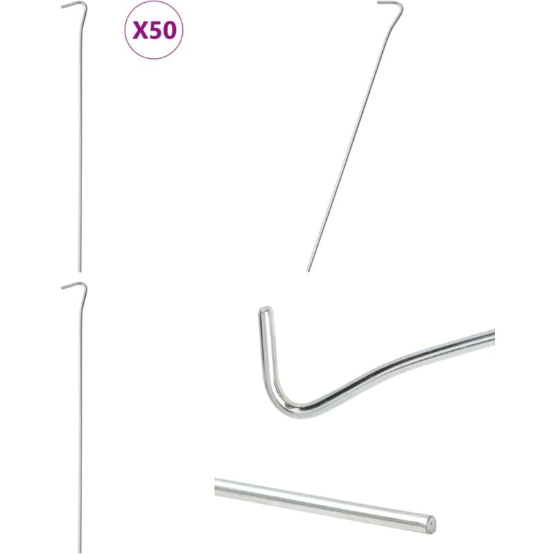 Zeltheringe 50 Stk. 30 cm Ø4 mm Verzinkter Stahl - Campingausrüstung - Zeltheringe - Zelt Zubehör - Outdoor Ausrüstung - Gartenbedarf - Home & Living