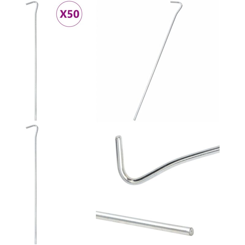 Zeltheringe 50 Stk. 30 cm Ø5 mm Verzinkter Stahl - Campingausrüstung - Zeltheringe - Zelt Zubehör - Outdoor Ausrüstung - Gartenbedarf - Home & Living