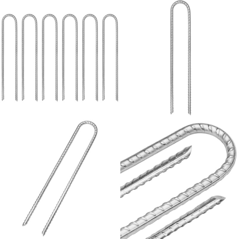 Zeltheringe 6 Stk. U-Form 30 cm Ø7 mm Verzinkter Stahl - Camping - Outdoor