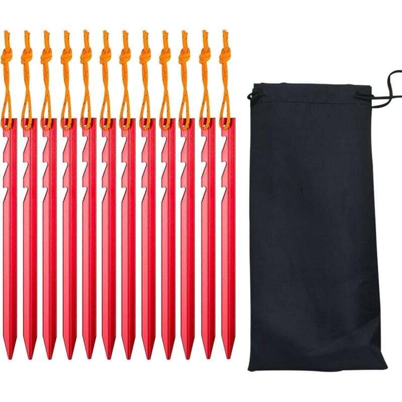 Zeltheringe, Zeltpflöcke, 12 Stück Zeltheringe, Aluminium-Zeltpflöcke, 18 cm Zeltheringe, Campingheringe für Campingplane, Strandplane