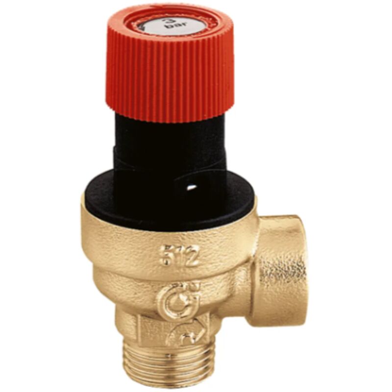 Zertifiziertes normales Sicherheitsventil, Anschlüsse mit Innen- und Außengewinde. Kalibrierung 3 bar Caleffi 514430 3 bar