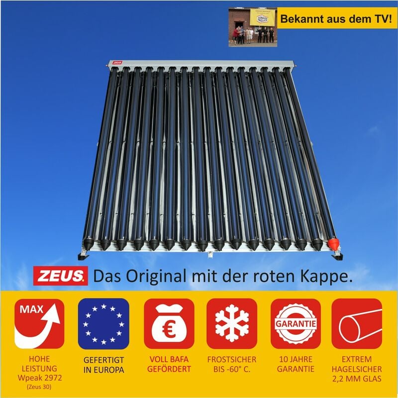 Ravensberger Solar - Röhrenkollektor Vakuumröhrenkollektoren Sonnenkollektor Solaranlage Zeus cpc 16