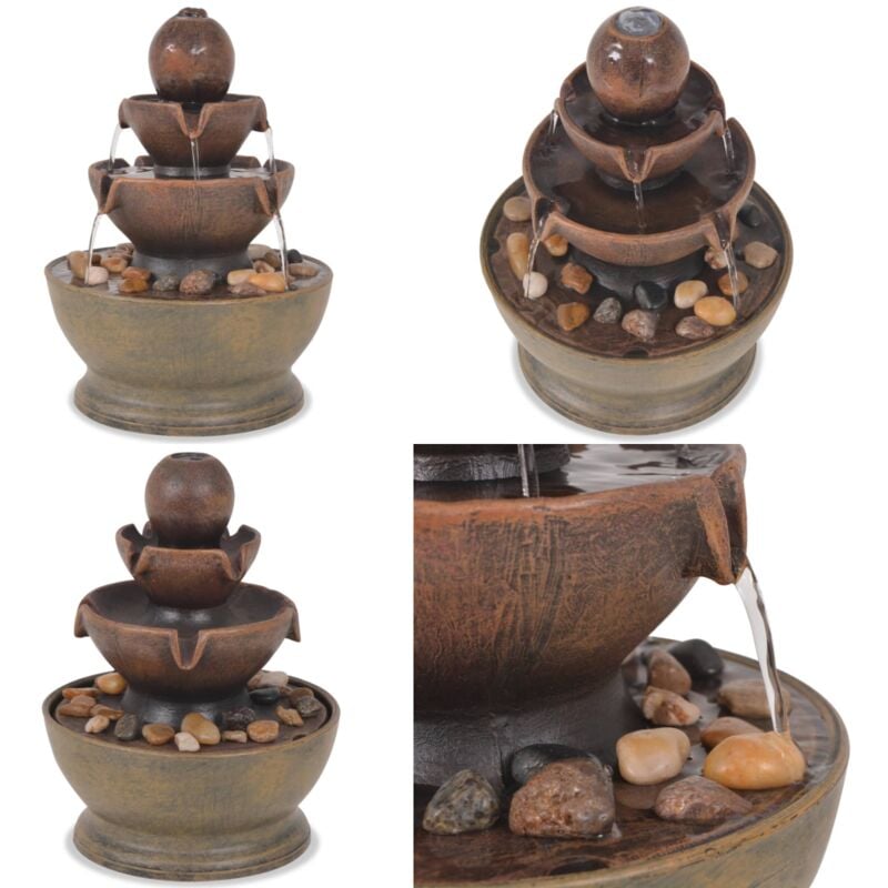 Zimmerbrunnen mit Pumpe Polyresin - Zimmerspringbrunnen - Springbrunnen - Home & Living - Braun