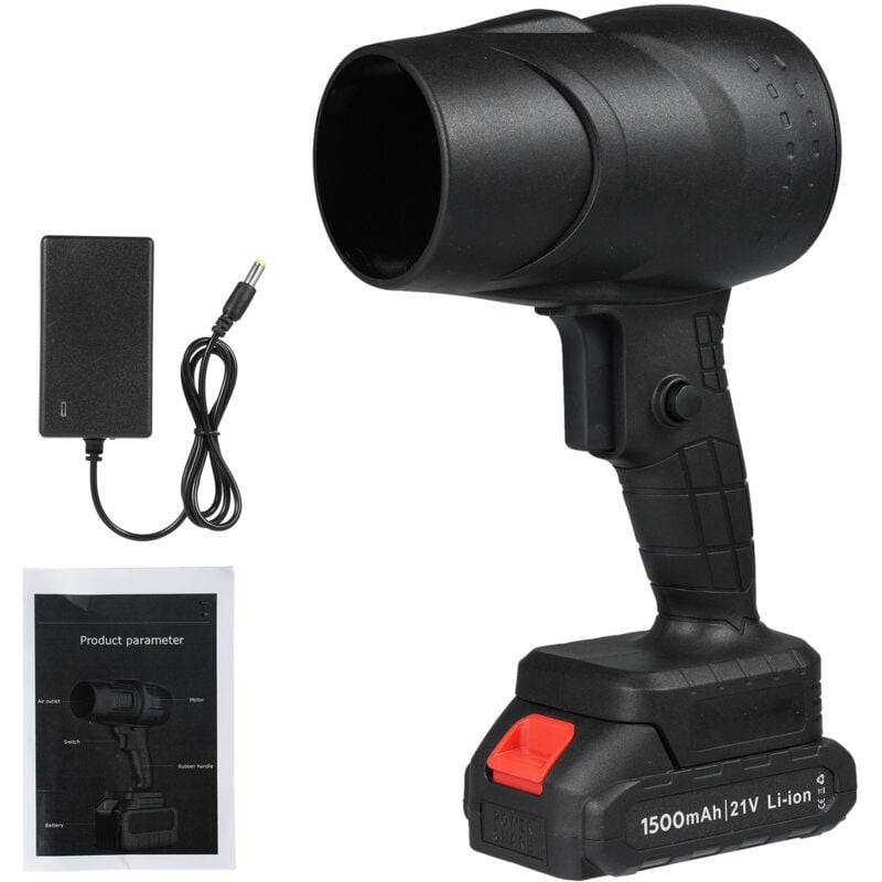 Zoternen 1050 W Akku-Laubbläser, Mini-Laubbläser mit Turbolader, Luftgeschwindigkeit 30 m/s, 21 V 1500 mAh Akku, geeignet für die Gartenpflege