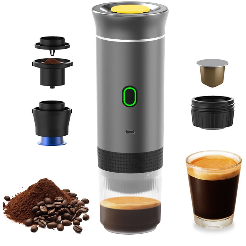 Zoternen - 3-in-1-Espresso-Kaffeemaschine, Multikapsel-Kaffeemaschine, 4 bis 6 Minuten selbsterhitzend, kleine Kapseln, 15 Bar, große Kapseln,